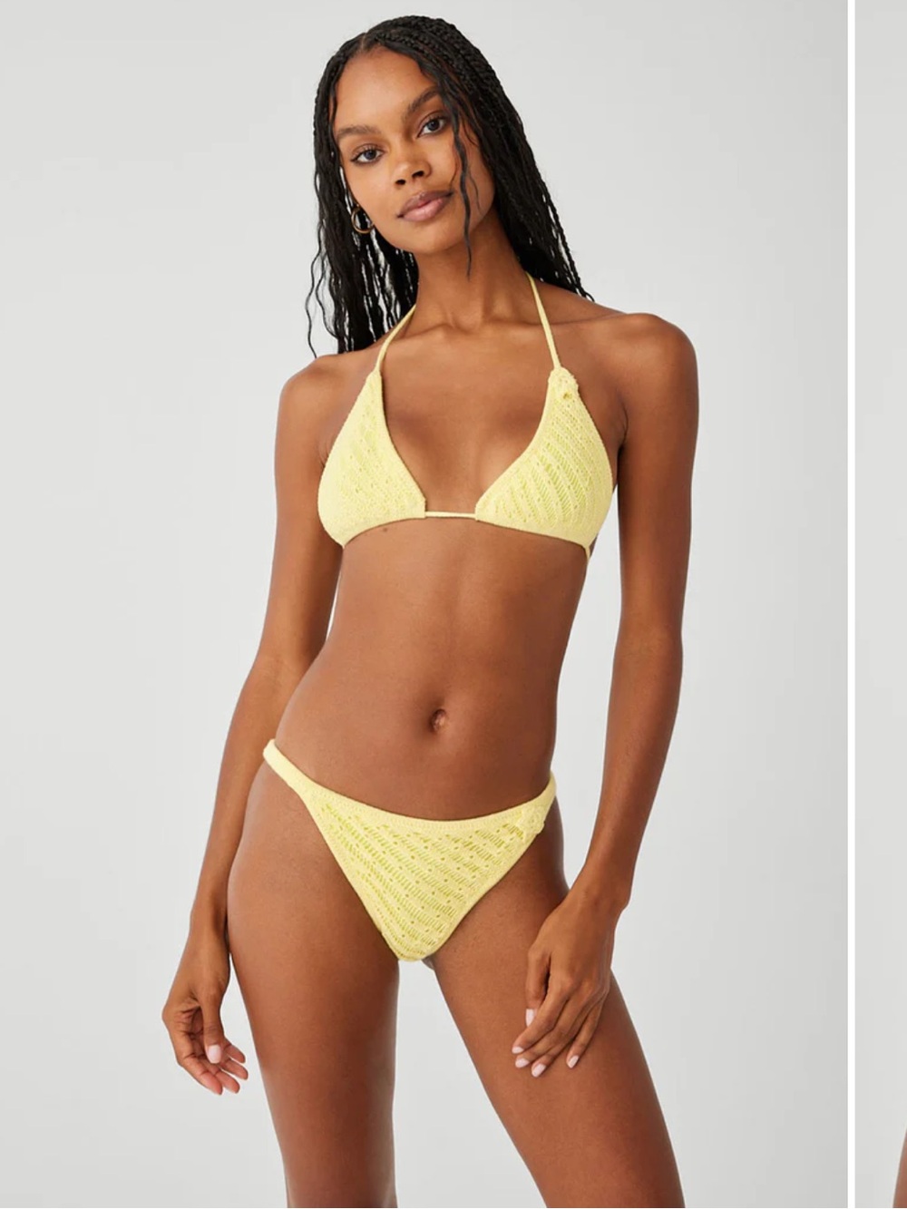 Frankies Bikinis Tide Crochet Triangle Bikini Top and Bottom